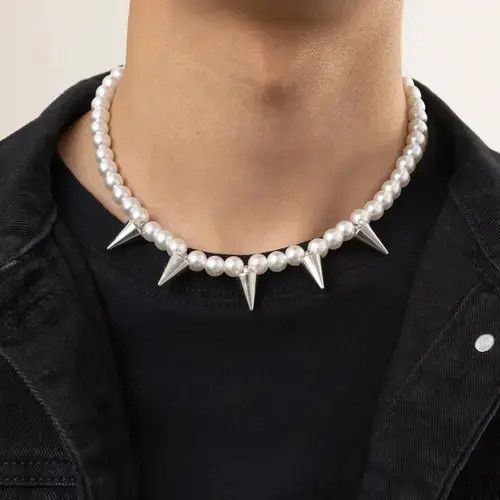 Jewelry Pearls Chain Rivets Size ONE SIZE - 3 Thumbnail