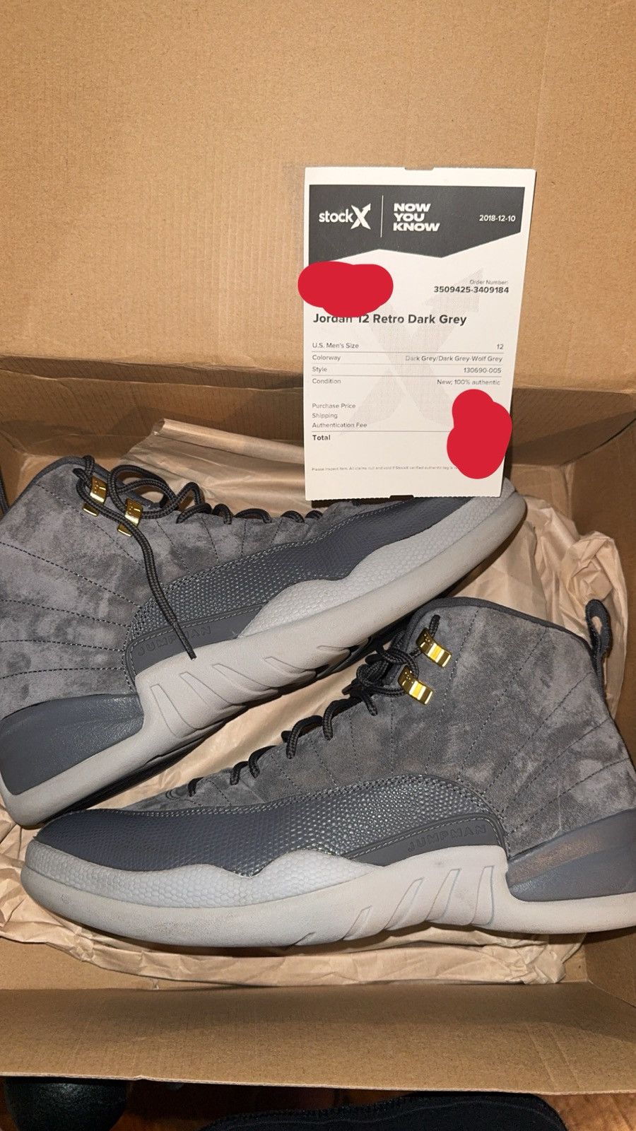 Jordan Brand Jordan 12 retro wolf grey/dark grey Size US 12 / EU 45 - 2 Thumbnail