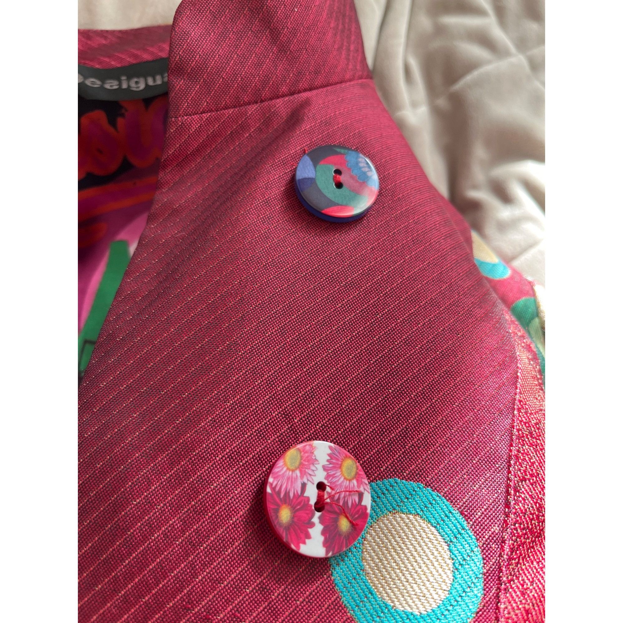 Desigual DESIGUAL size EU38 ( runs smaller) pink colorful coat Size XS / US 0-2 / IT 36-38 - 8 Thumbnail