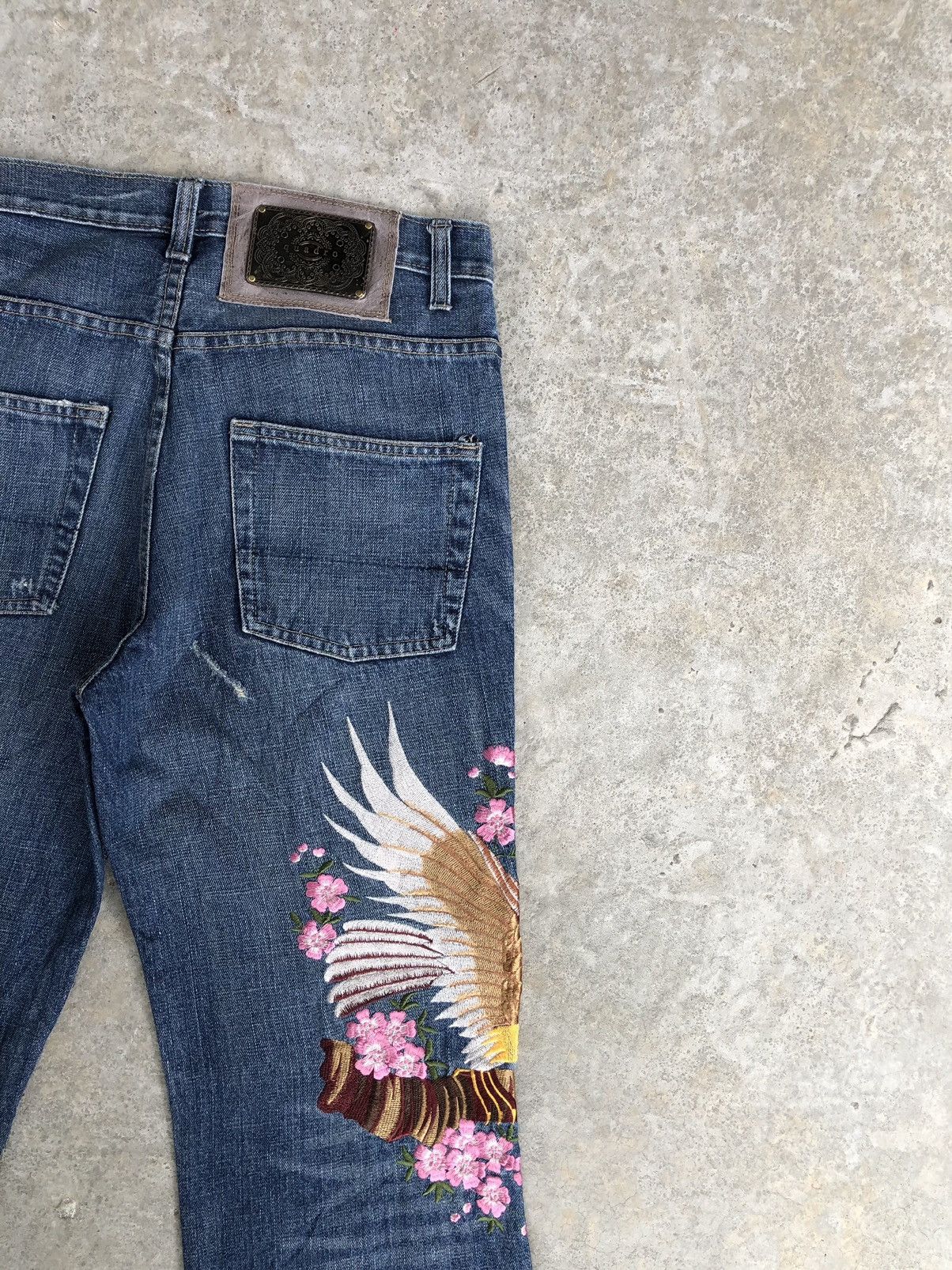 Japanese Brand Japanese Quadro Embroidered Jeans Mini Flare Distressed Size US 32 / EU 48 - 10 Thumbnail