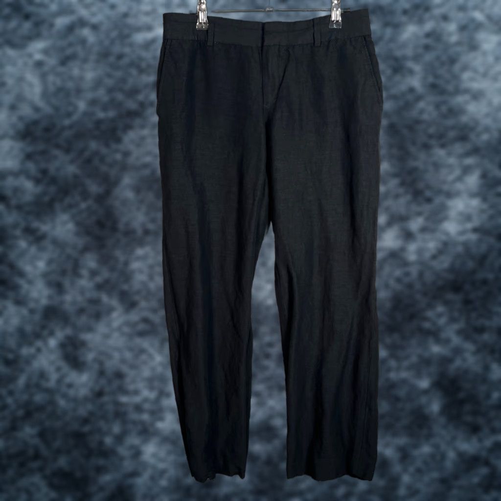 Banana Republic VINTAGE Banana Republic Womens Pants Black Linen Blend Straight Leg 2 Adult Womens 2 Chino Size 26" / US 2 / IT 38 - 1 Thumbnail