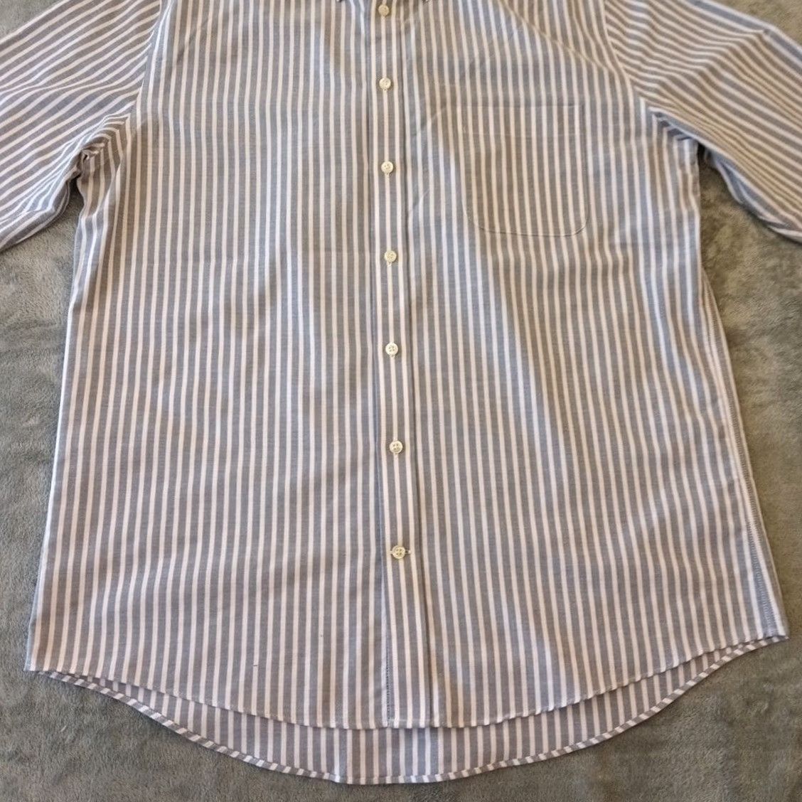Stafford Stafford Shirt Mens Size 16 Blue Striped Long Sleeve Button-Down Oxford Shirt Size US L / EU 52-54 / 3 - 4 Thumbnail