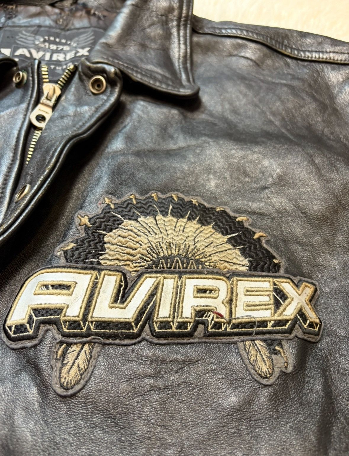 Avirex Avirex Vintage Leather Jacket Rare Native American Mens XXL Size US XXL / EU 58 / 5 - 8 Thumbnail