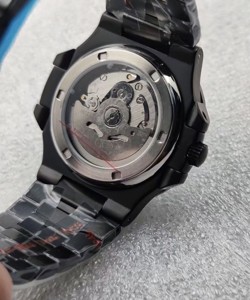 Japanese Brand Seiko Mod Nautilus Tiffany Dial Black Steel Watch NH35 41mm Size ONE SIZE - 4 Thumbnail