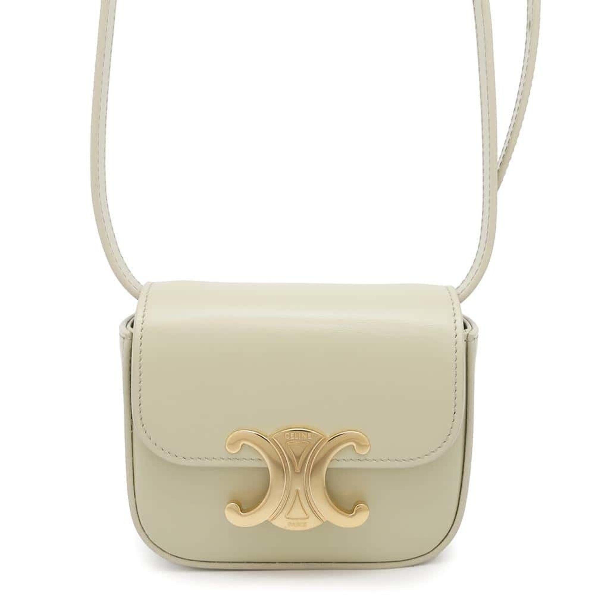 Celine Shoulder Bag Mini Claude Triomphe 10I513 Celine in Gold, Women's