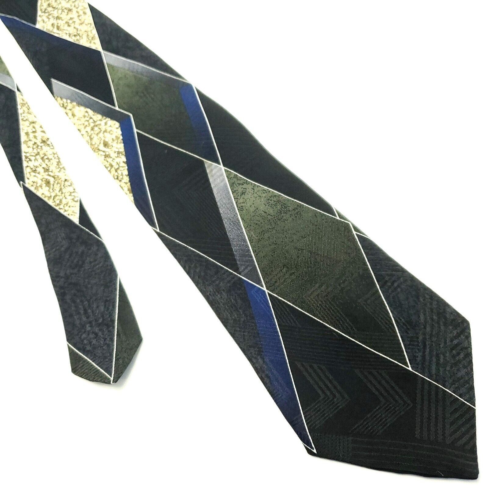 Towncraft Towncraft Silk Tie Woven Green Abstract Size ONE SIZE - 1 Thumbnail