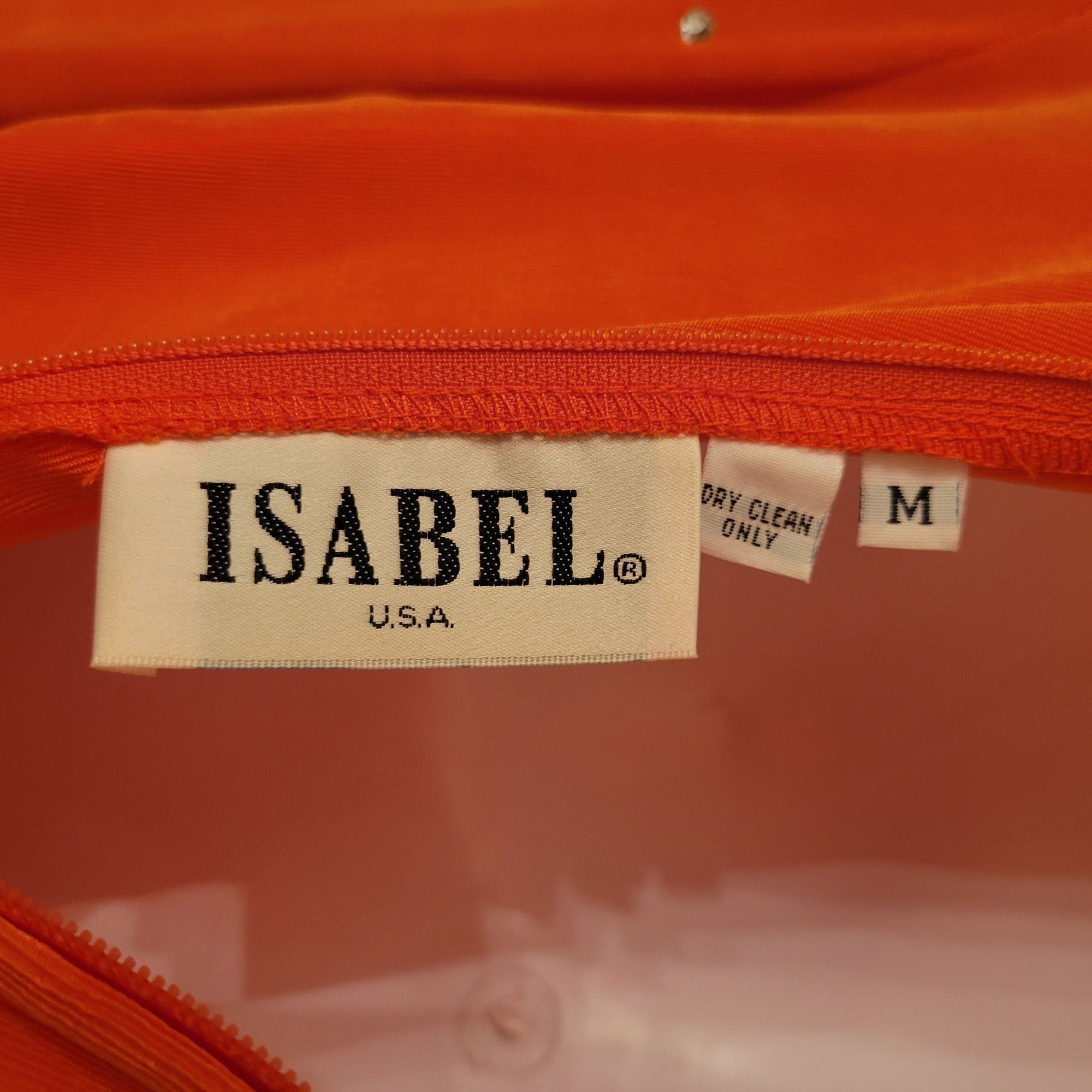 Vintage Vintage Isabel Orange Bodysuit Rhinestone M Liquid Knit Stre Size M / US 6-8 / IT 42-44 - 2 Thumbnail