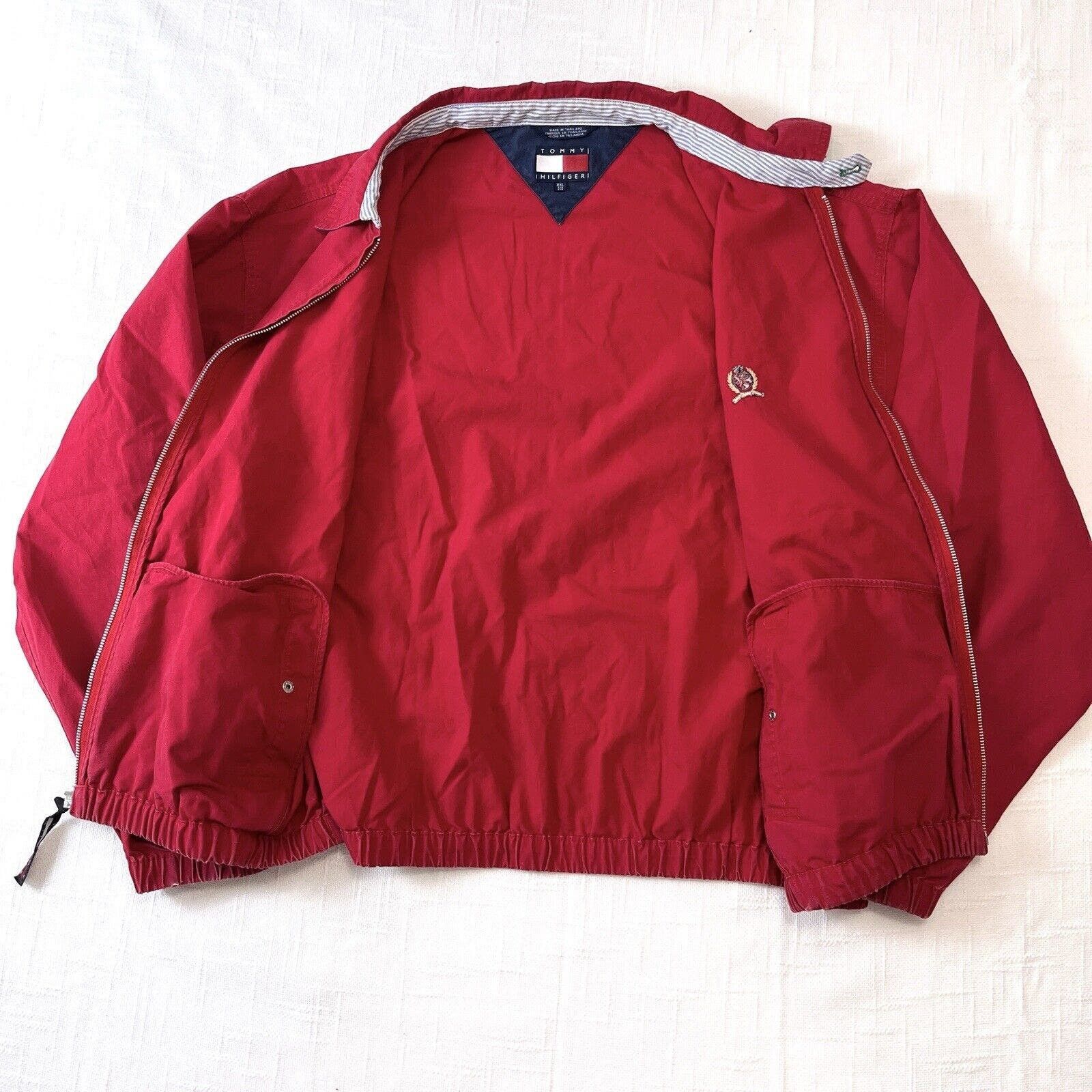 Vintage 90s Tommy Bomber Jacket Boxy Vtg Faded Zip Unlined Collared Size US XXL / EU 58 / 5 - 2 Preview
