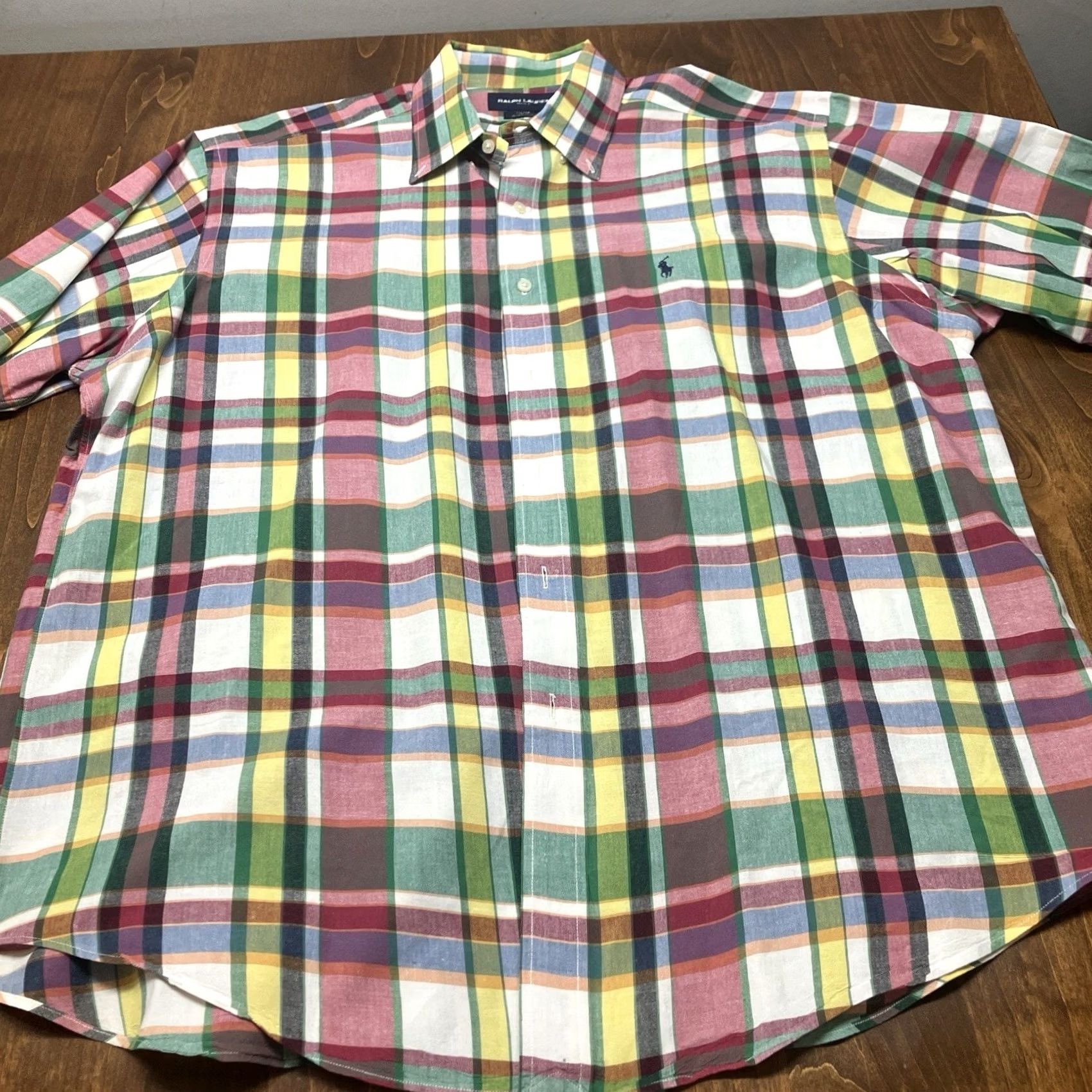 Ralph Lauren VINTAGE Ralph Lauren Golf Shirt White Green Plaid Button-Up Short Sleeve XL Mens Regular Button-Down Collared 90s Classic Preppy Golf Theme Size US XL / EU 56 / 4 - 3 Thumbnail
