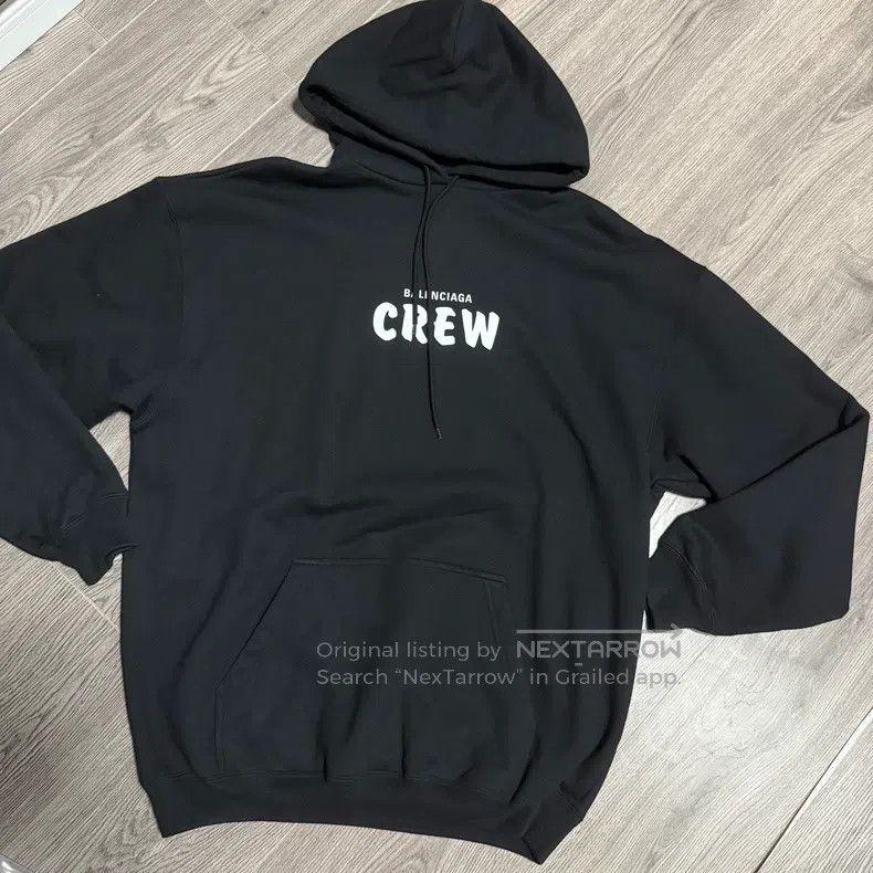 Balenciaga Balenciaga Solid Logo Printed Hoodie, Regular Fit, Black Size US XS / EU 42 / 0 - 1 Thumbnail