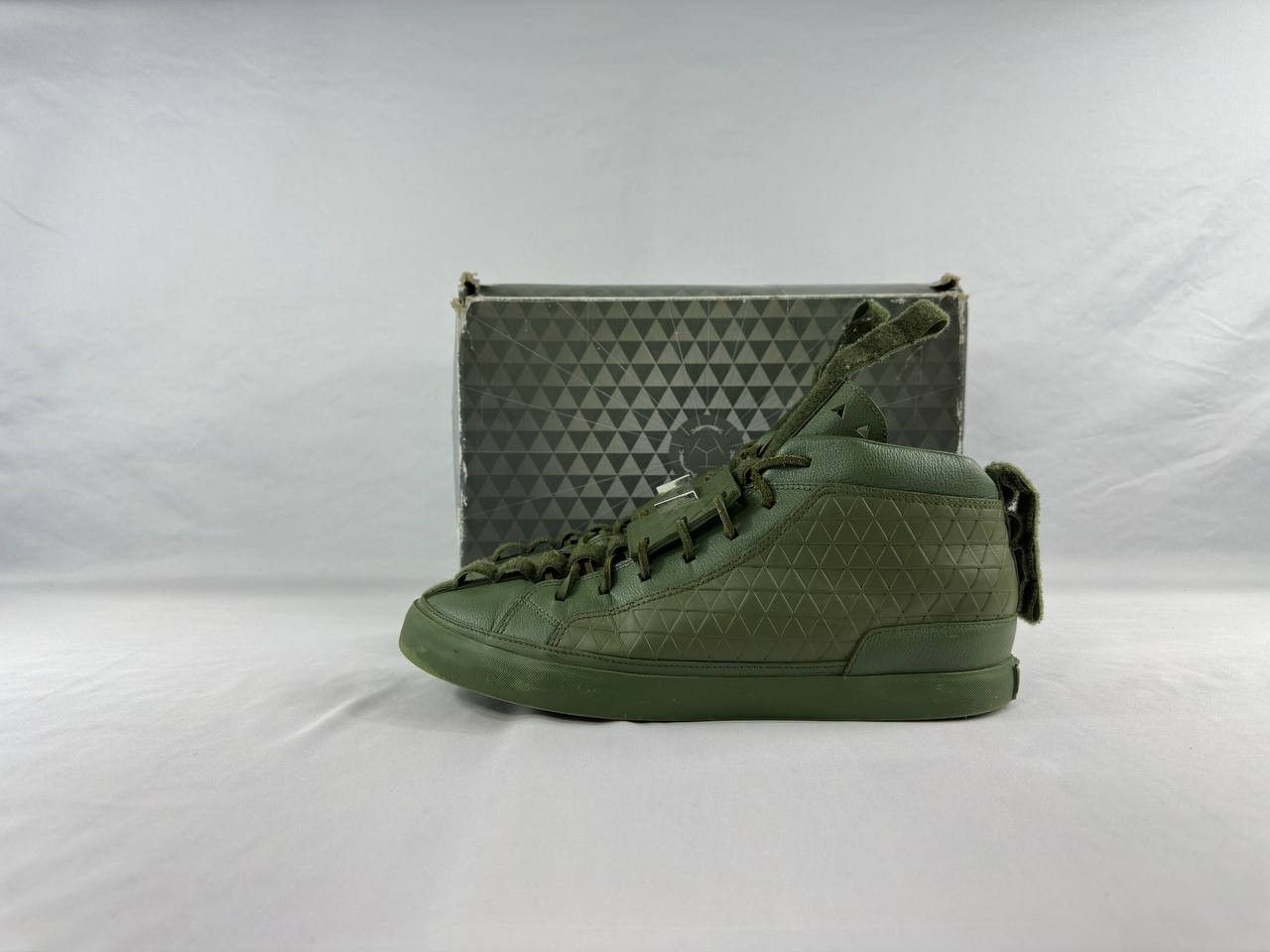 Patrick Mohr K1X x Patrick Mohr Mk6 Army Green High Leather Sneakers Size US 12 / EU 45 - 4 Thumbnail