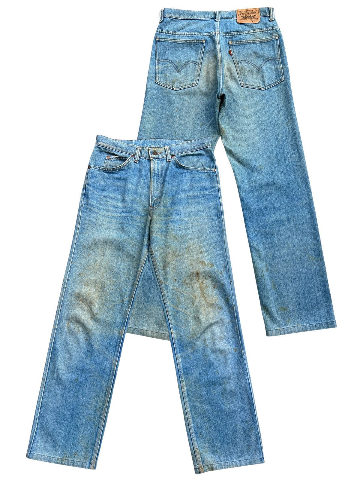 Vintage 90s Levis 515 Orange Tab Mudwash Denim Jeans 31x29