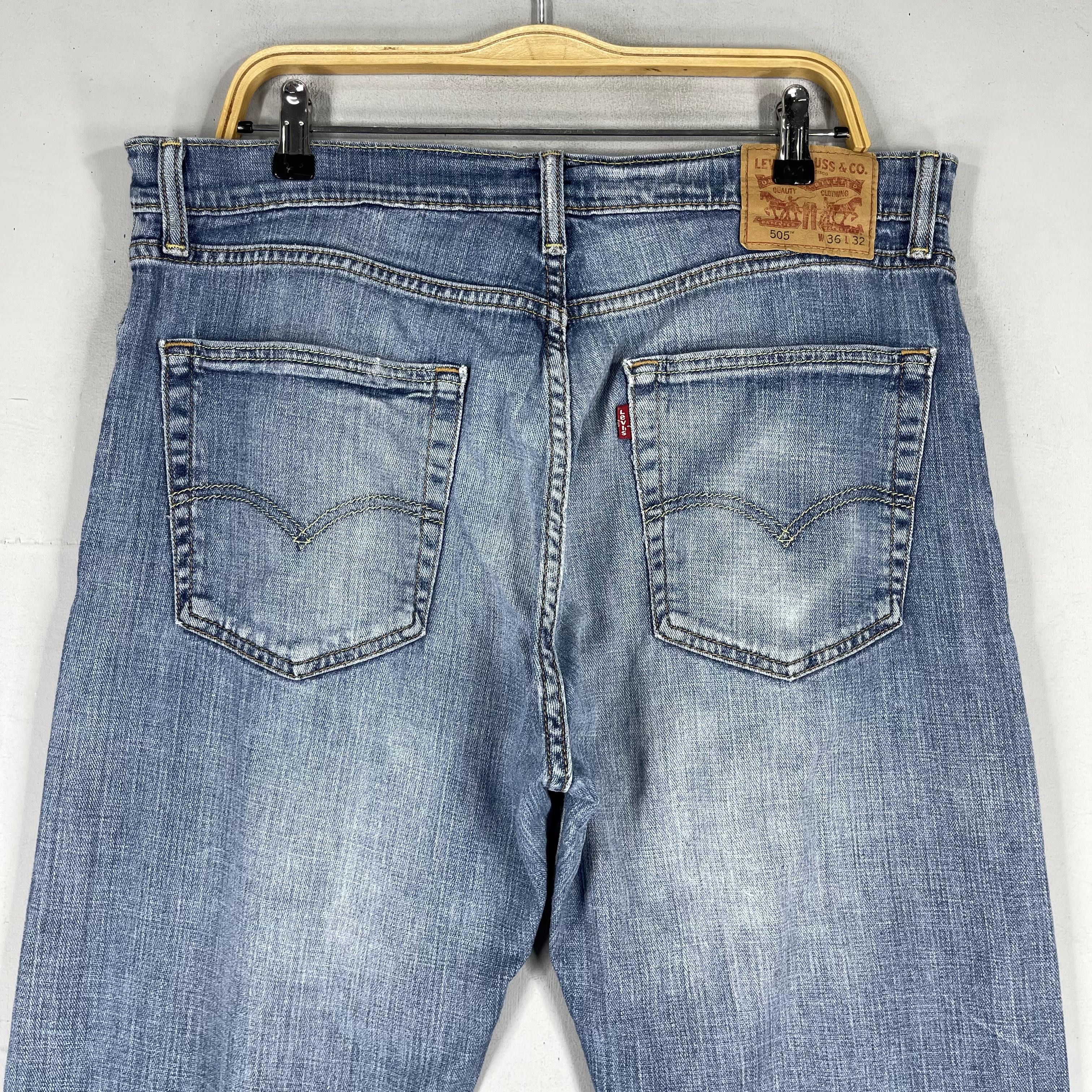 Levi's × Vintage Size 36 Vintage Levis 505 Distressed Medium Wash Jeans Size US 36 / EU 52 - 10 Thumbnail