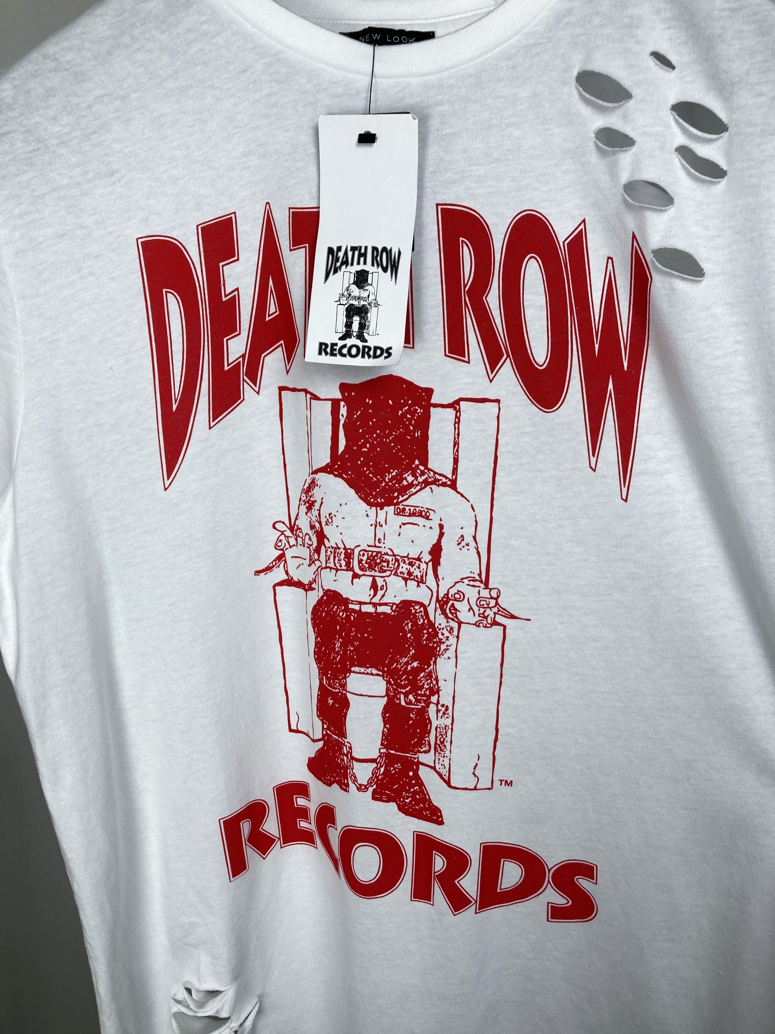 Death Row Records NWT Death Row Records White Crewneck Distressed Tshirt Size US L / EU 52-54 / 3 - 3 Thumbnail