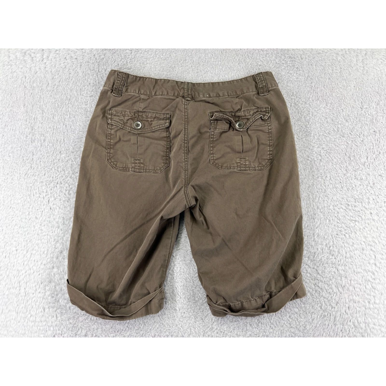 Calvin Klein Calvin Klein Shorts Womens 10 Brown 100% Cotton Twill Pockets Zip Fly 30x10 Size 32" / US 10 / IT 46 - 2 Thumbnail