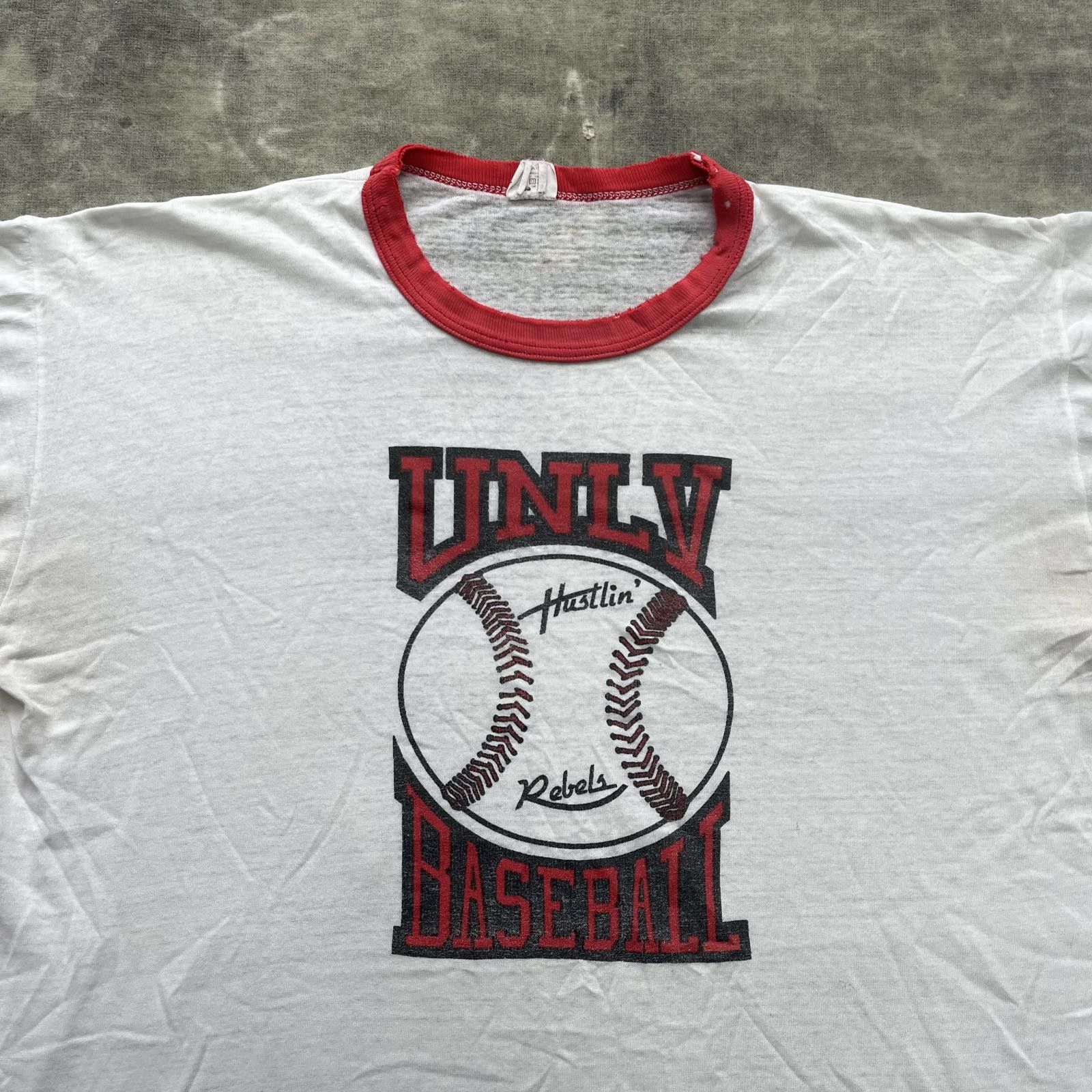 Russell Athletic × Vintage Vintage 70s UNLV Hustlin Rebels Baseball Ringer Sports Shirt Size US L / EU 52-54 / 3 - 2 Thumbnail