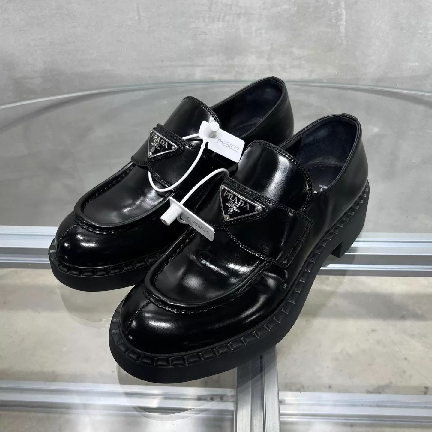 Prada Prada Black Triangle Logo Loafer 36.5 YH25833 Size US 6 / IT 36 - 2 Thumbnail
