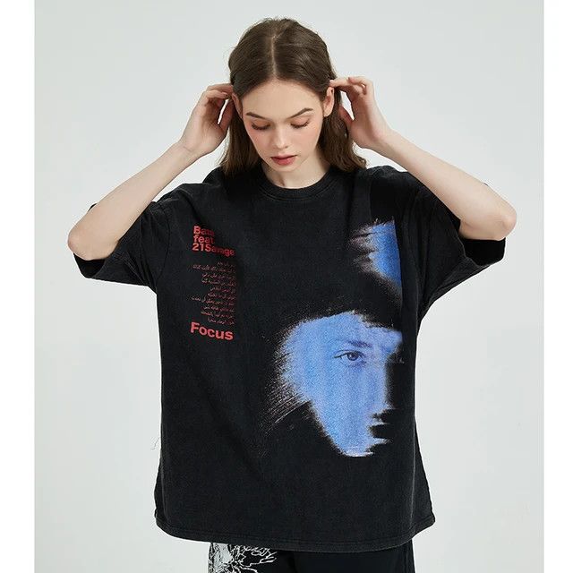 Japanese Brand × Vintage Blue Shadow Vintage Washed Black T-shirt Size US L / EU 52-54 / 3 - 5 Thumbnail