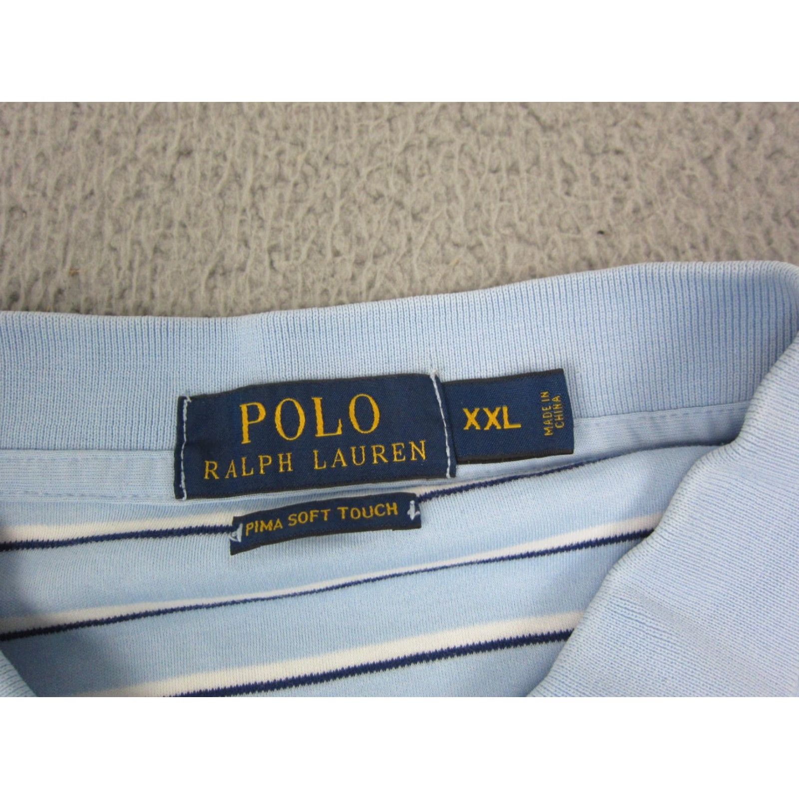 Polo Ralph Lauren Polo Ralph Lauren Polo Shirt Mens 2XL Blue Striped 100% Cotton Polo Shirt Polo Ralph Lauren Mens Shirt Blue Striped 2XL Size US XXL / EU 58 / 5 - 4 Thumbnail