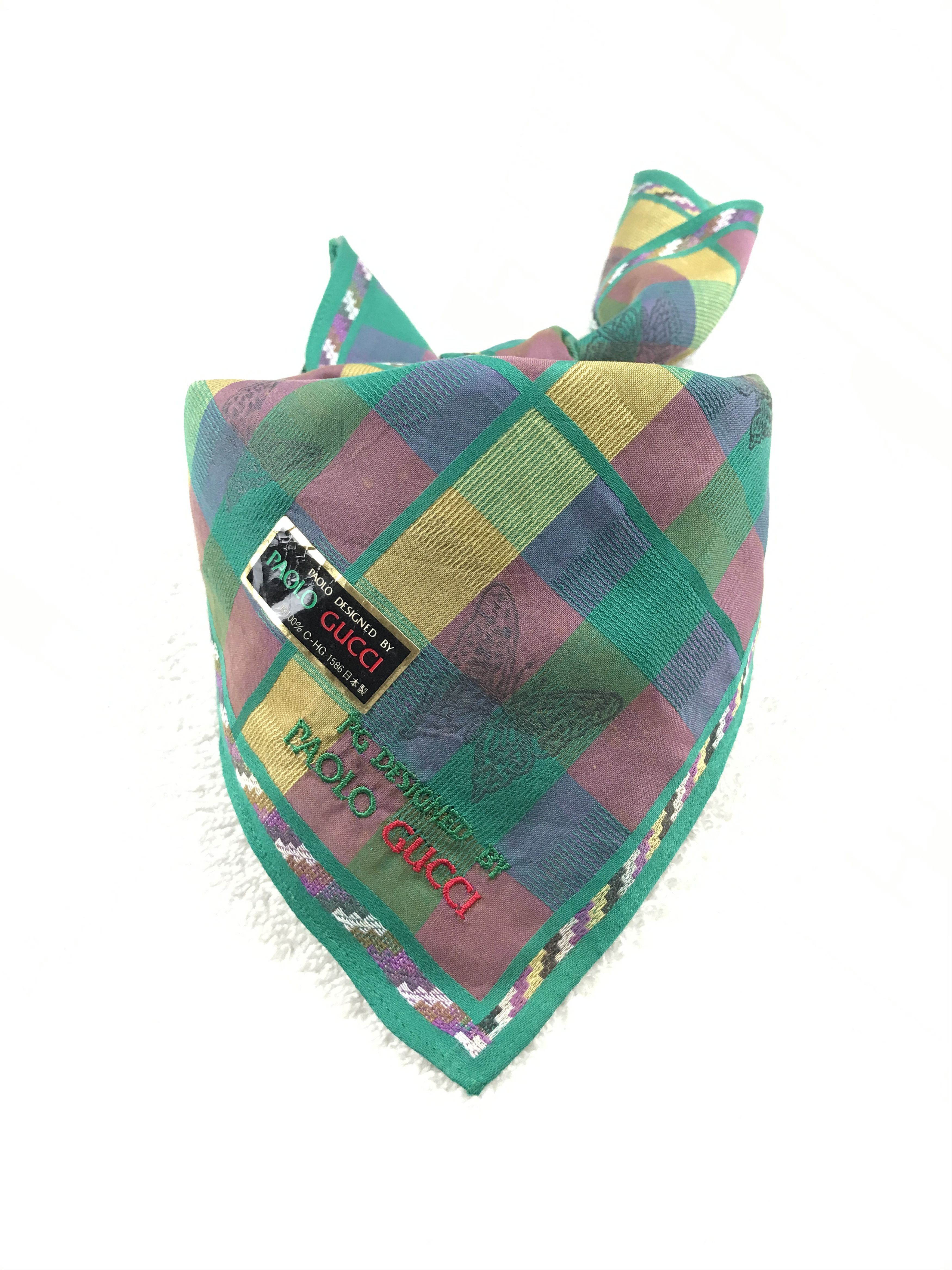 Paolo Gucci × Vintage Vintage Paolo Gucci Bandana Neckerchief Handkerchief Size ONE SIZE - 3 Thumbnail