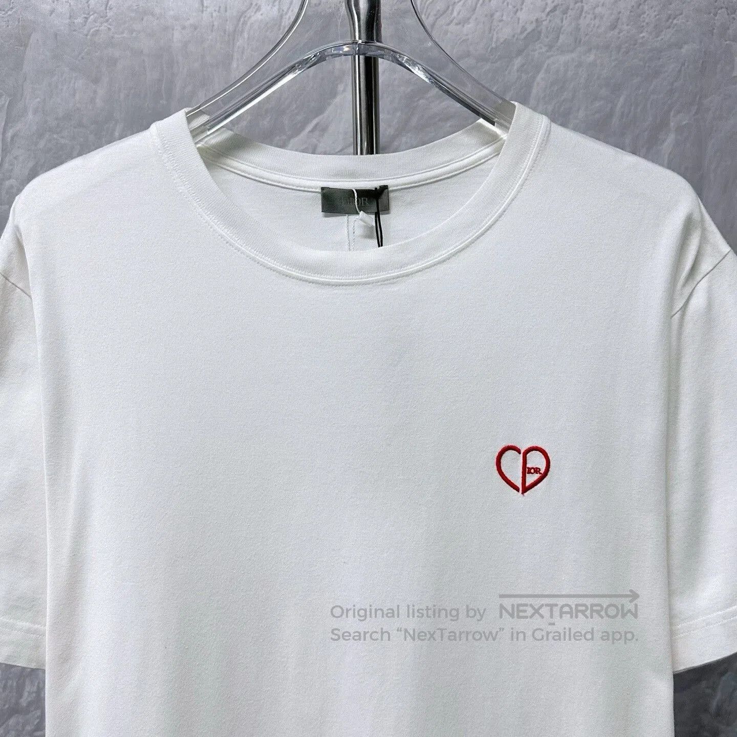 Dior dior embroidered heart short sleeve t-shirt. Size L / US 10 / IT 46 - 2 Thumbnail