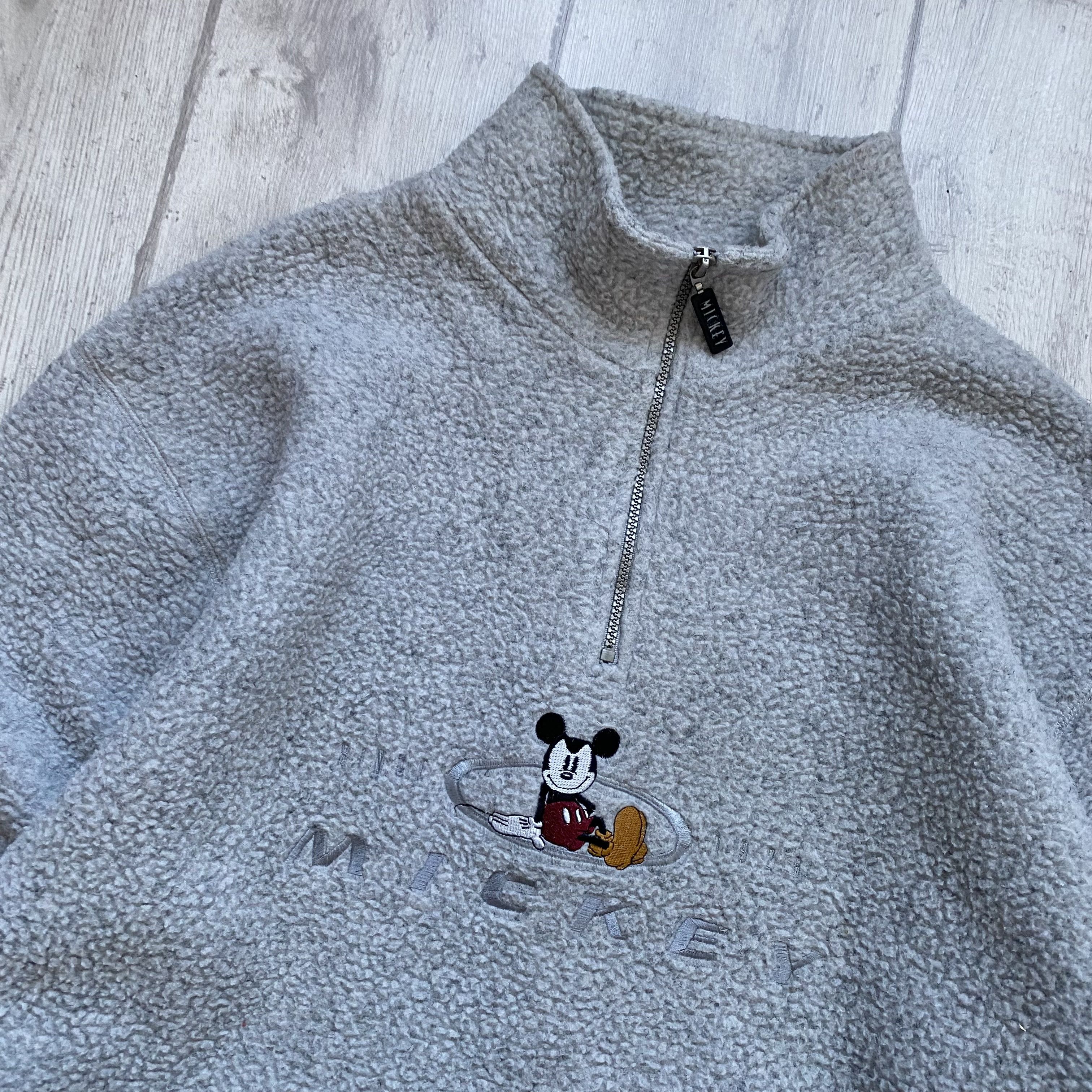 Disney Vintage 90s Mickey Mouse fleece Boxy sweatshirt Zip Teddy Size US L / EU 52-54 / 3 - 3 Thumbnail