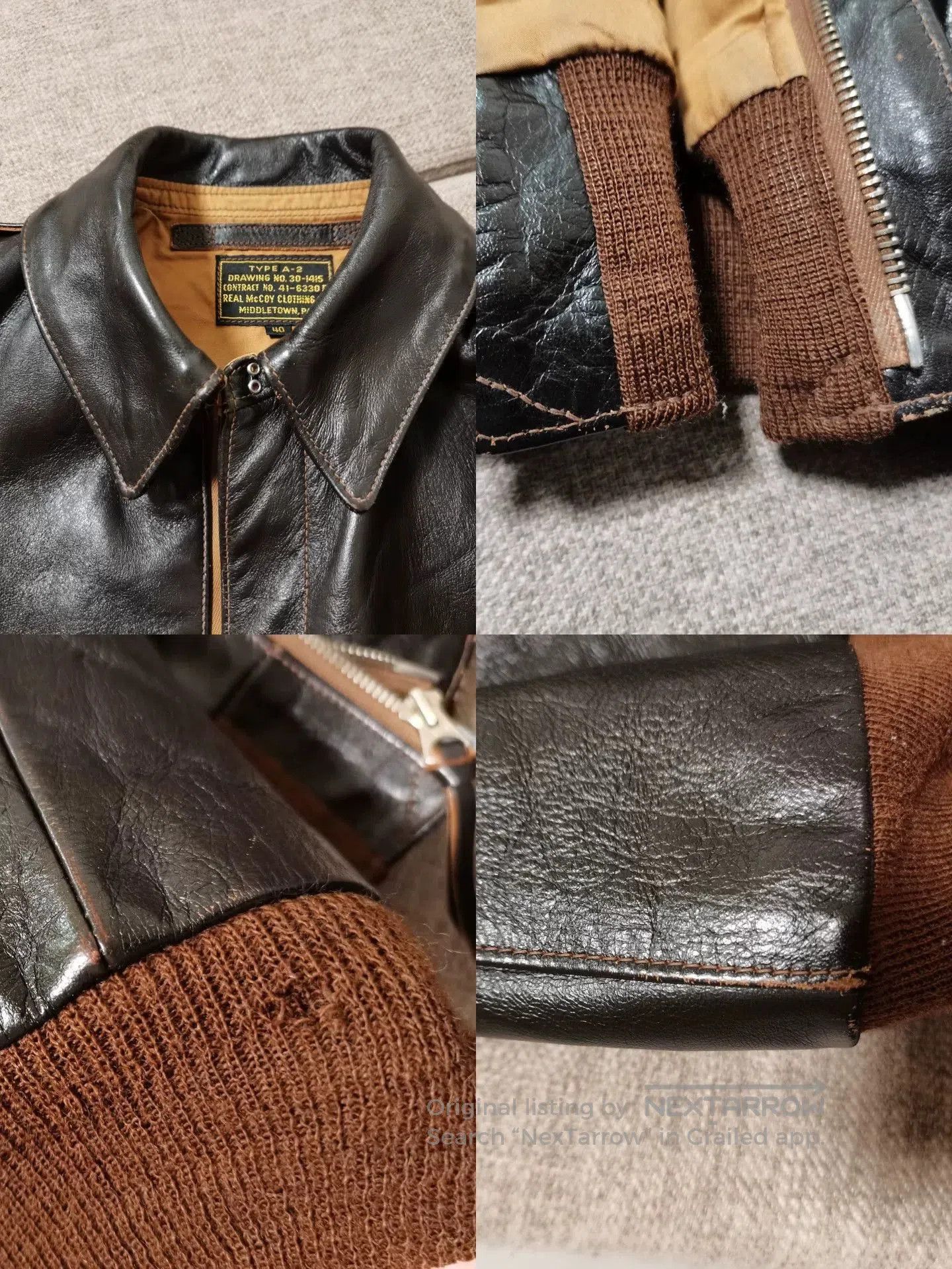 The Real McCoy's The Real McCoy's A2 Leather Jacket. Size US M / EU 48-50 / 2 - 6 Thumbnail