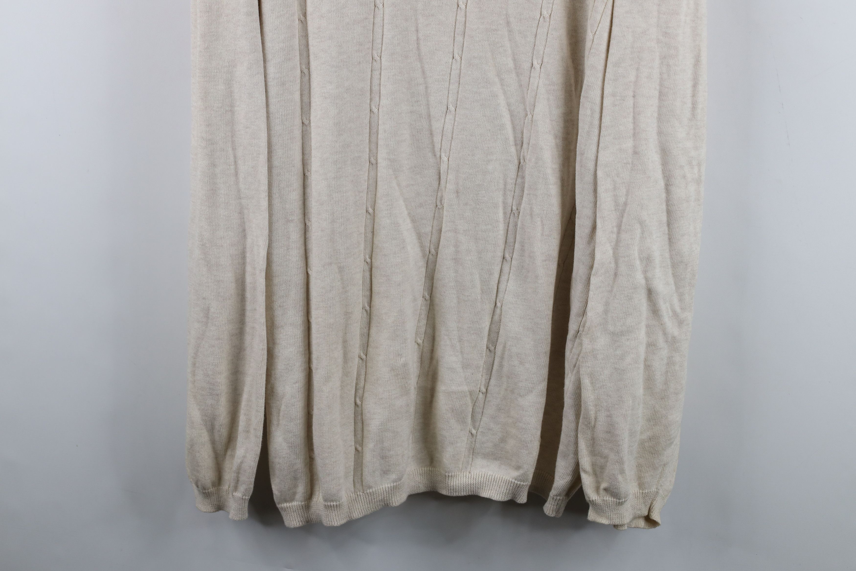 Vintage Vintage 90s Streetwear Cable Knit Long Sleeve Polo Beige Size US XXL / EU 58 / 5 - 3 Thumbnail
