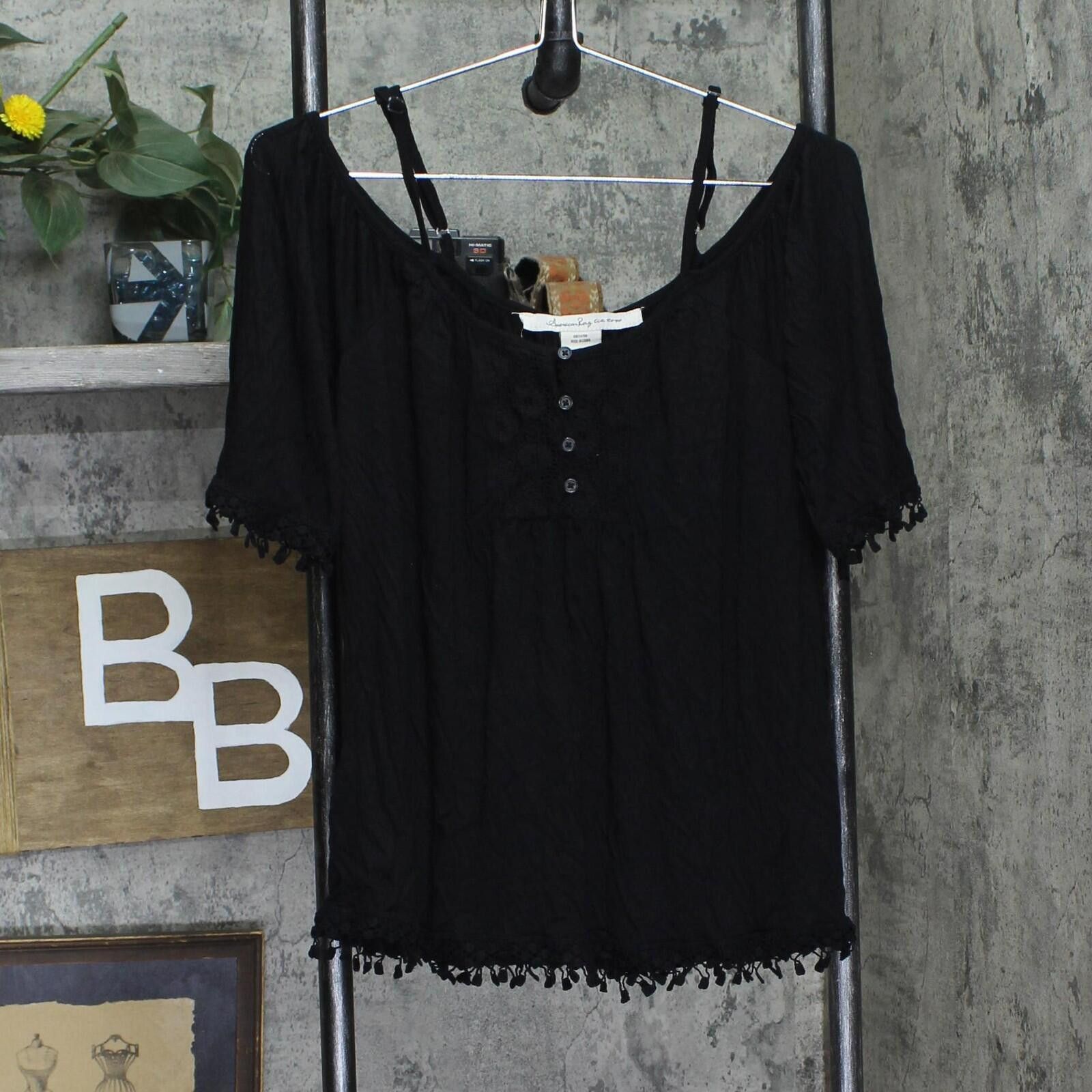 American Rag Nwt American Rag Juniors Blouse Shirt Top Classic Black S Size S / US 4 / IT 40 - 1 Thumbnail