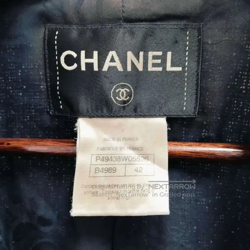 Chanel Chanel Navy Blue Women's Jacket for Spring/Fall . Size L / US 10 / IT 46 - 3 Thumbnail