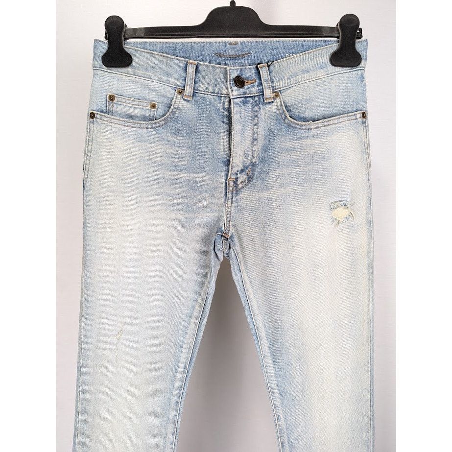 Saint Laurent Paris o1rshd1 Skinny 5 Pockets Low Pants in Light Fall Blue Size US 28 / EU 44 - 3 Thumbnail