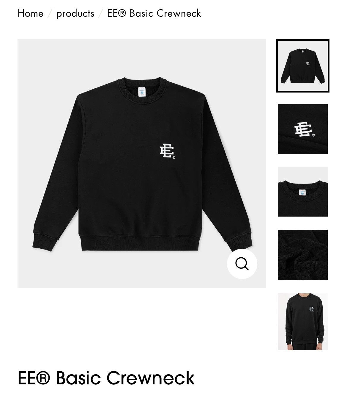 Eric Emanuel EE black crewneck sweatshirt