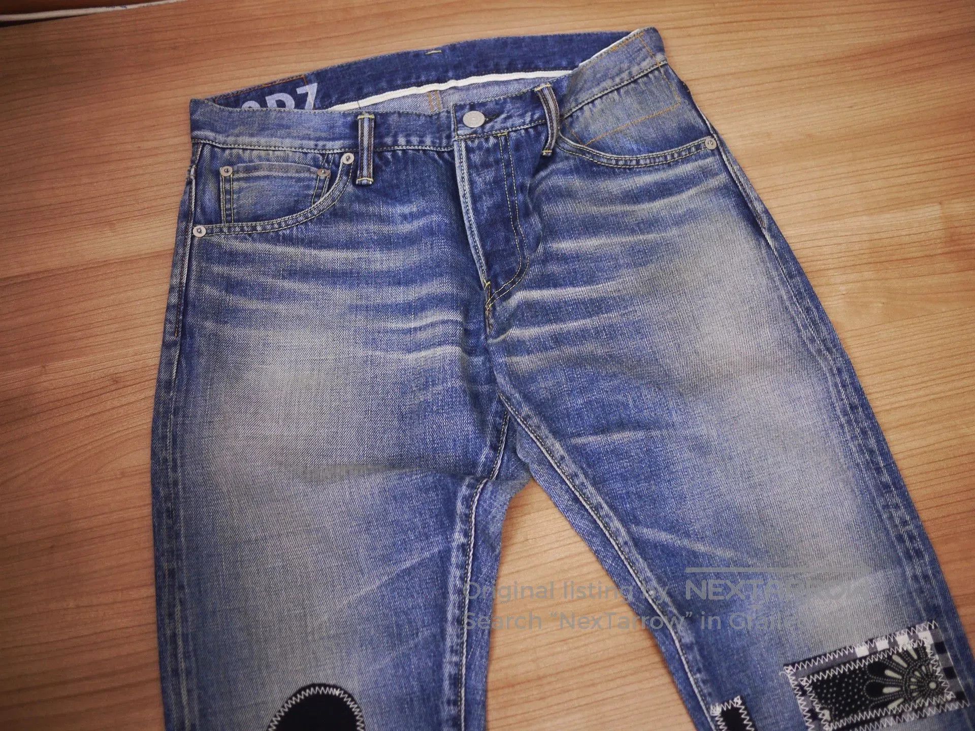 Visvim Blue Denim Jeans with Patch Details - Size 32. Size US 32 / EU 48 - 3 Thumbnail