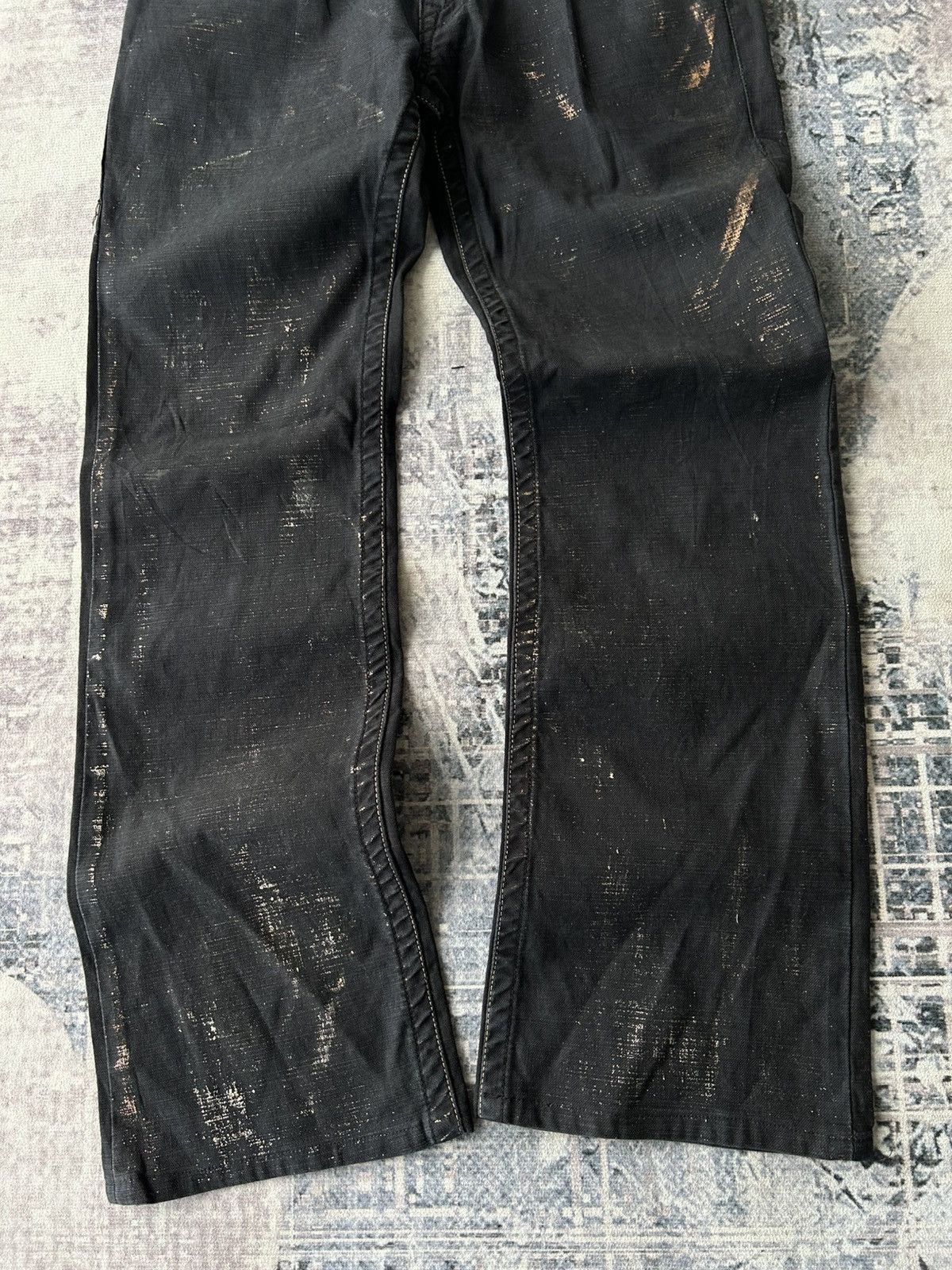 Japanese Brand Flared Nicole Punk Black Pants Size US 31 - 6 Thumbnail
