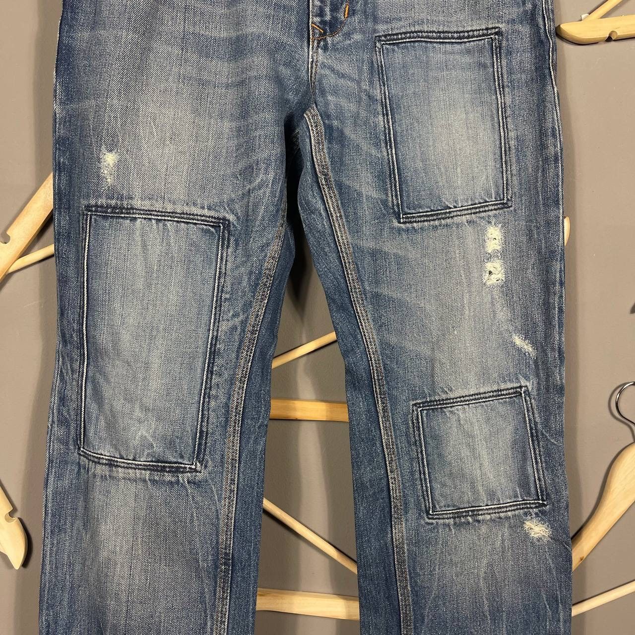 Guess × Vintage Guess Premium Lincoln Distressed Patchwork Jeans - Size 33 Size US 33 - 9 Thumbnail