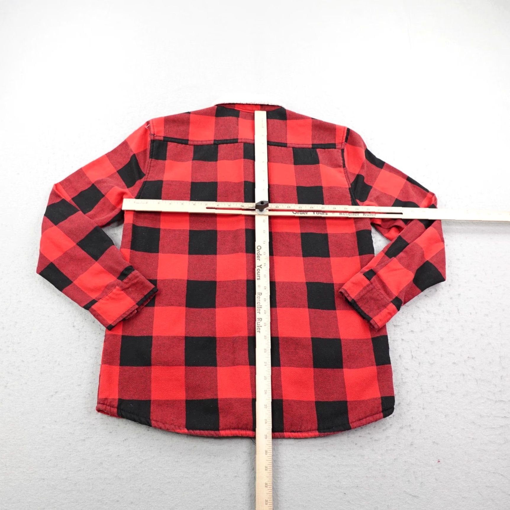 Vintage Grizzly Griptape Jacket Mens Large Red Plaid Sherpa Lined Flannel Shirt Shacket Size US L / EU 52-54 / 3 - 7 Thumbnail