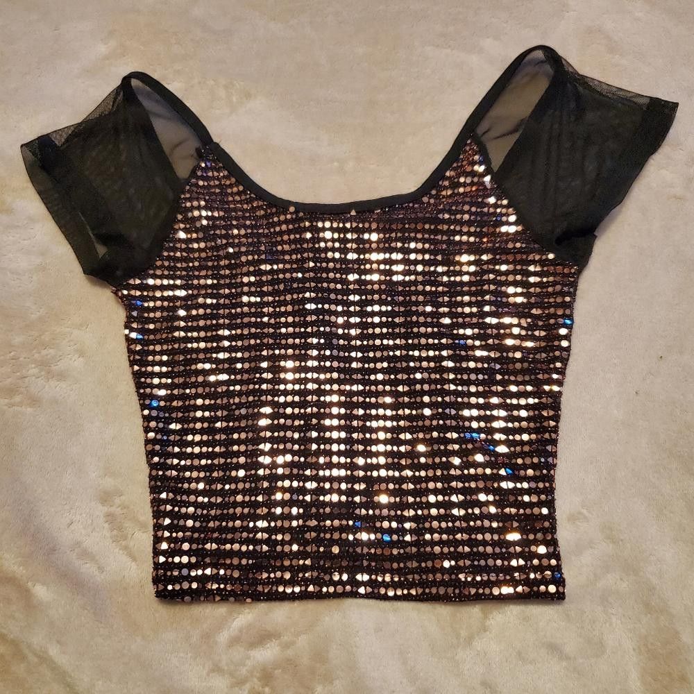 VIBE Croptop size XS. Gold sequin Size XS / US 0-2 / IT 36-38 - 2 Thumbnail