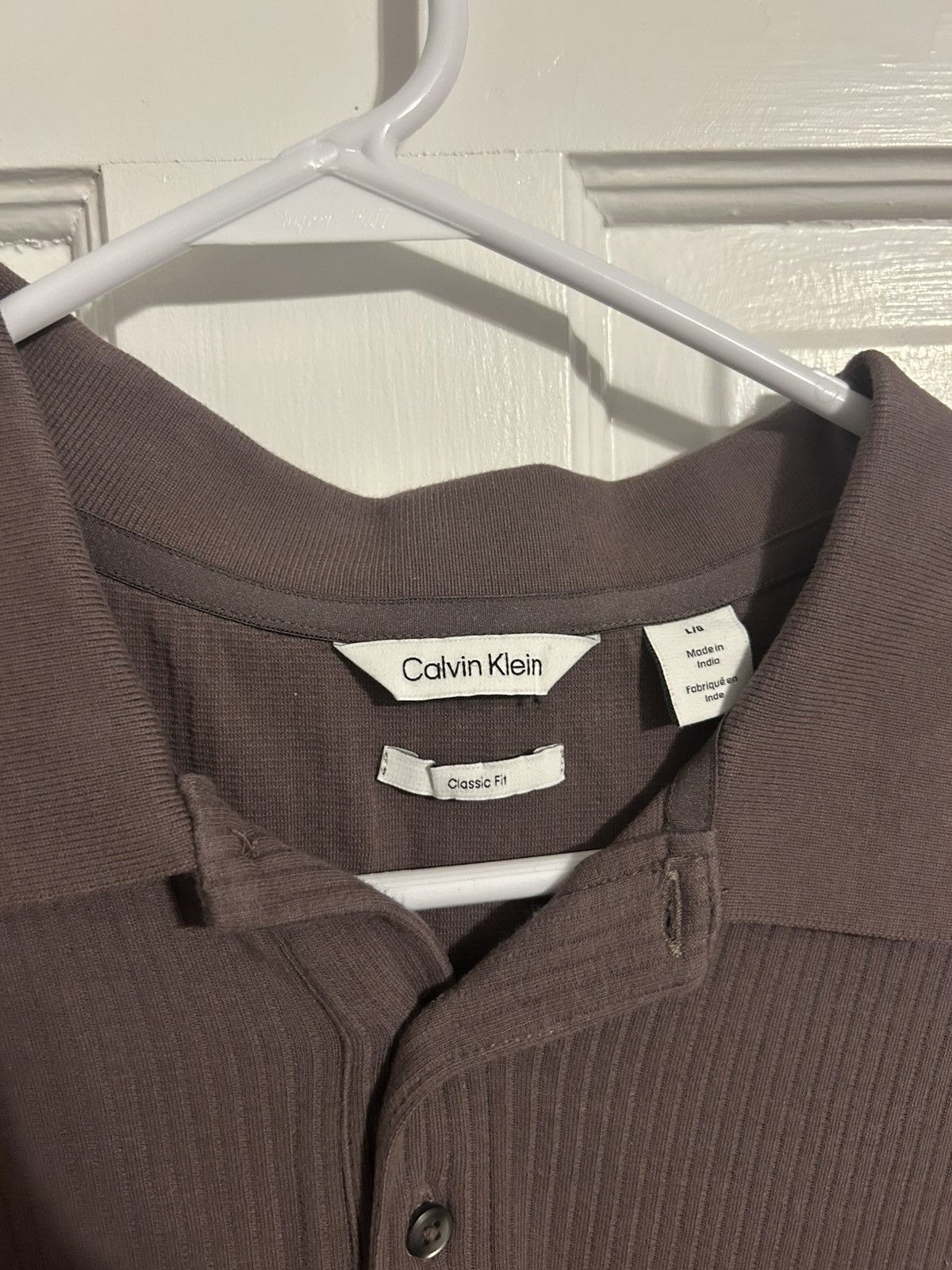Calvin Klein Calvin Klein Purple/brownish Ribbed Polo Size US L / EU 52-54 / 3 - 3 Thumbnail