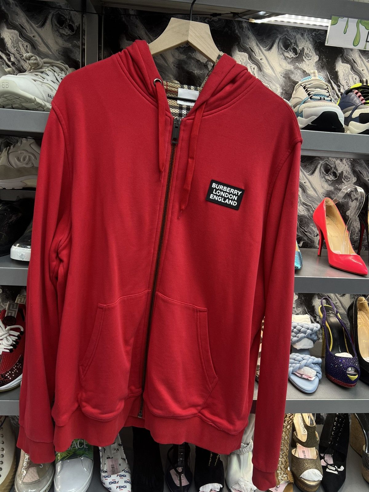 Burberry Burberry Red Zipper Hoodie Size US XL / EU 56 / 4 - 1 Thumbnail