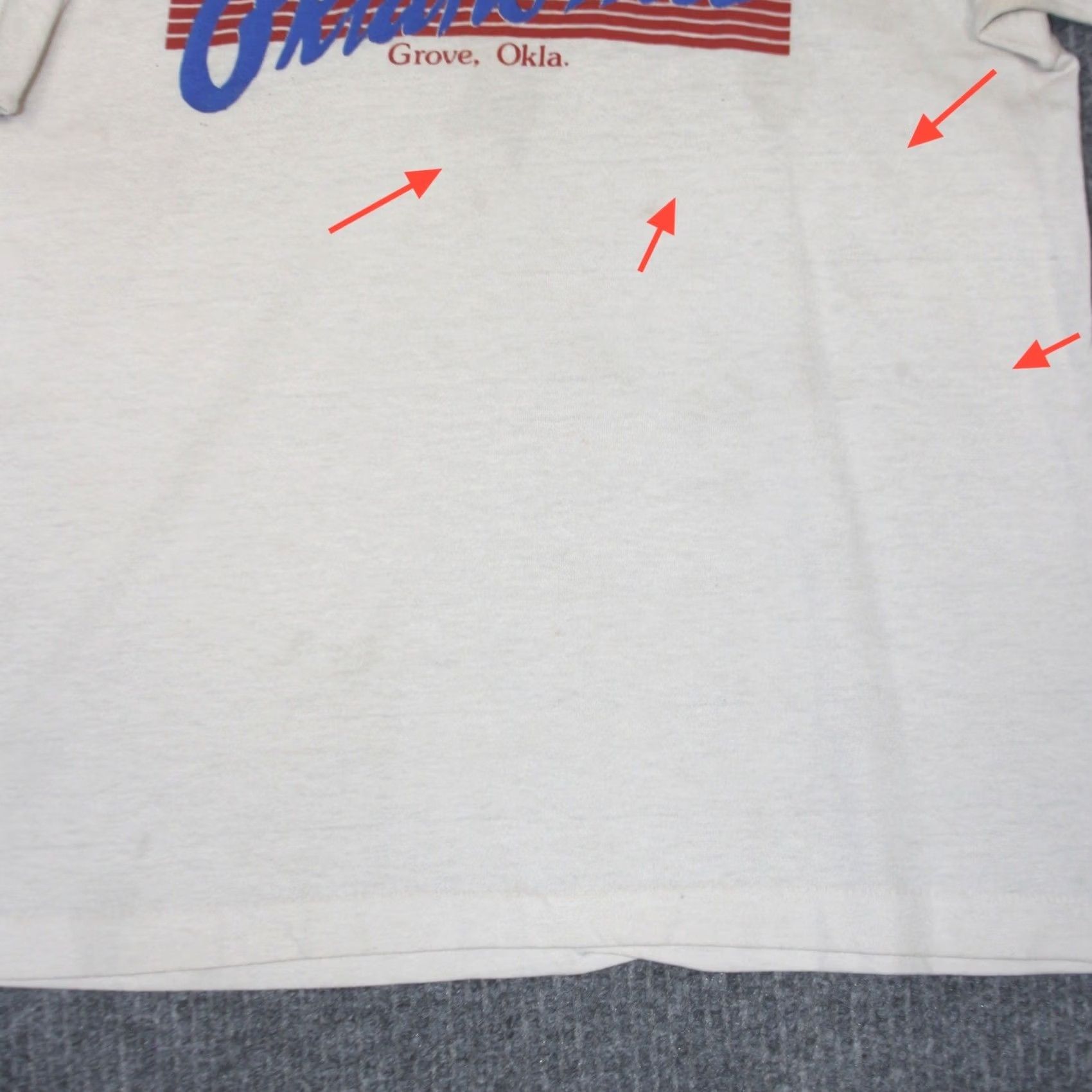 Vintage VINTAGE Screen Stars Grand Lake Oklahoma White T Shirt Mens M Graphic Tee Short Sleeve Crew Neck Size US M / EU 48-50 / 2 - 3 Thumbnail