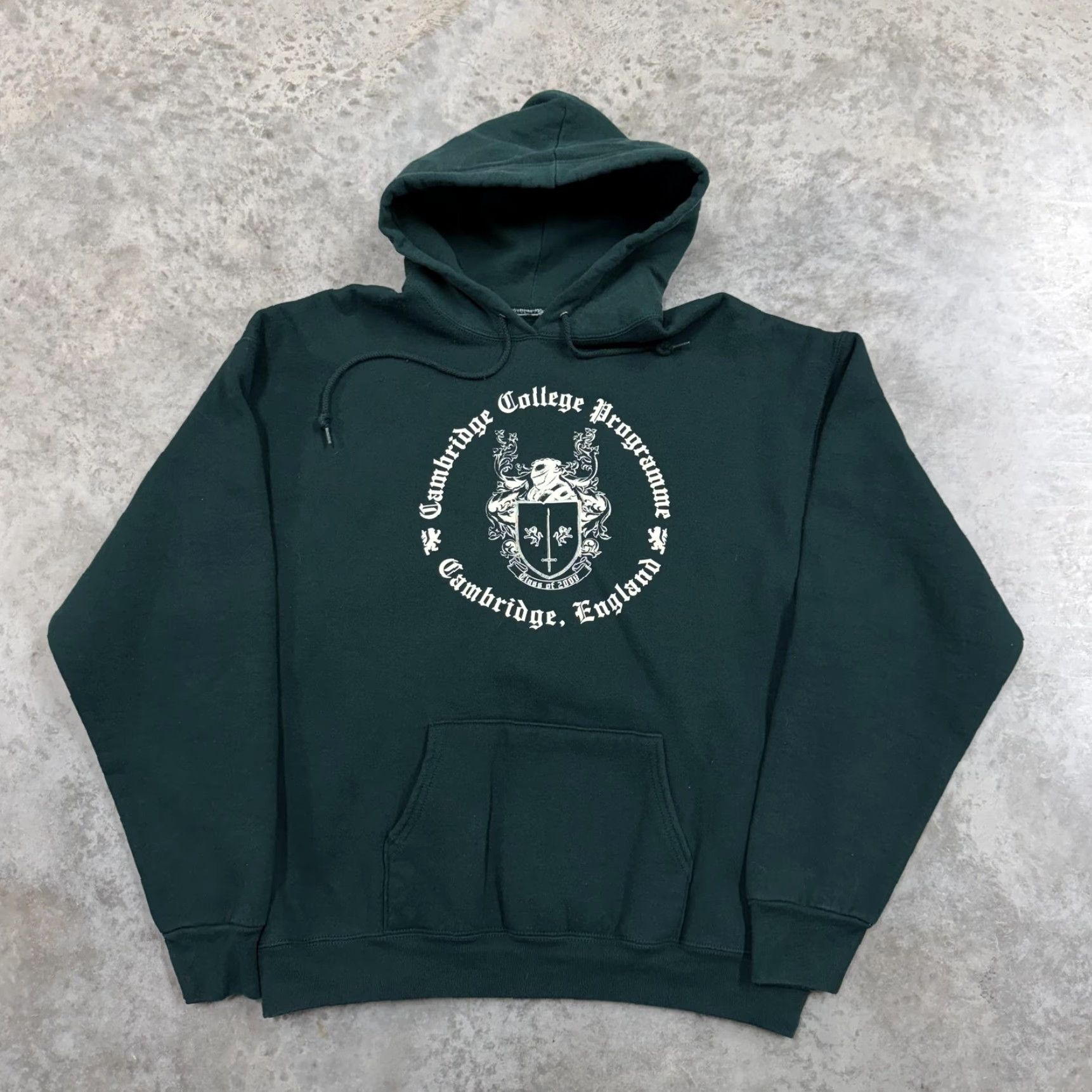 Vintage VINTAGE Cambridge College Hoodie Sweatshirt Mens XL Green England 90s university Size US XL / EU 56 / 4 - 3 Thumbnail