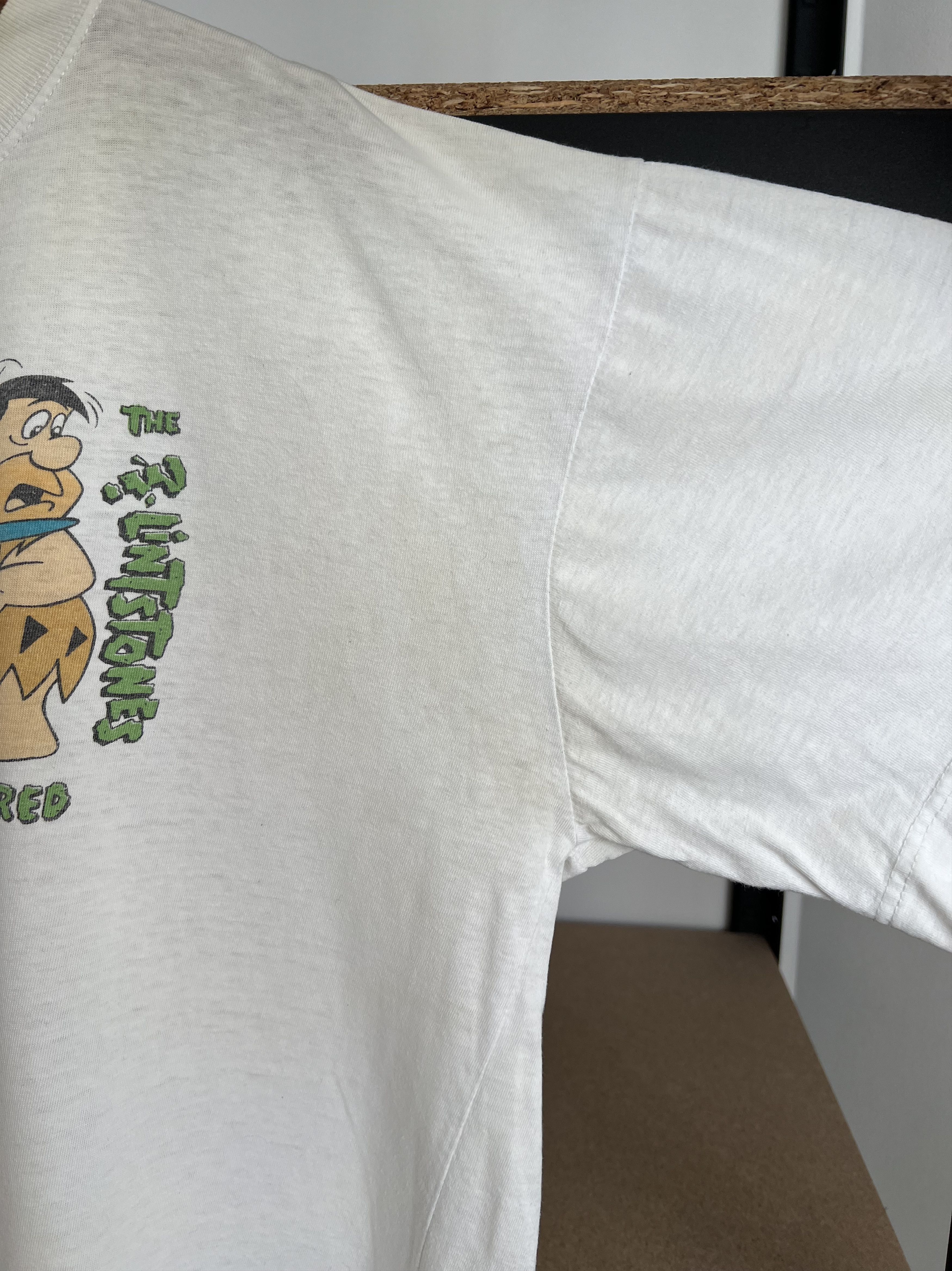 Cartoon Network Vintage 90s The Flintstones Cartoon Humor Funny White Tshirt Size US XL / EU 56 / 4 - 8 Thumbnail