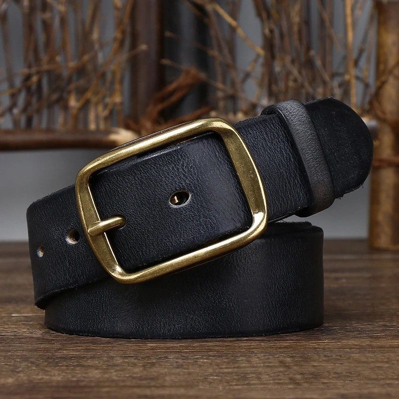 Leather × Vintage Genuine Leather Casual Jeans Belt Size ONE SIZE - 2 Thumbnail