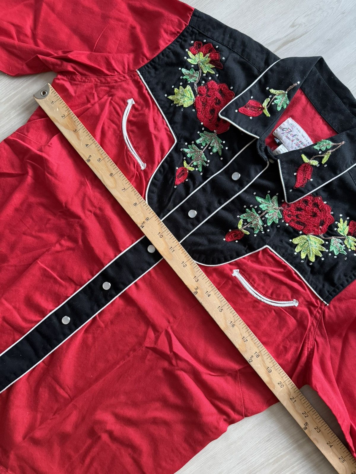 Rockmount Ranch Wear Retro Western Wear Rockmount Ranch Roses Pearl Snap Sz XL Size XL / US 12-14 / IT 48-50 - 5 Thumbnail