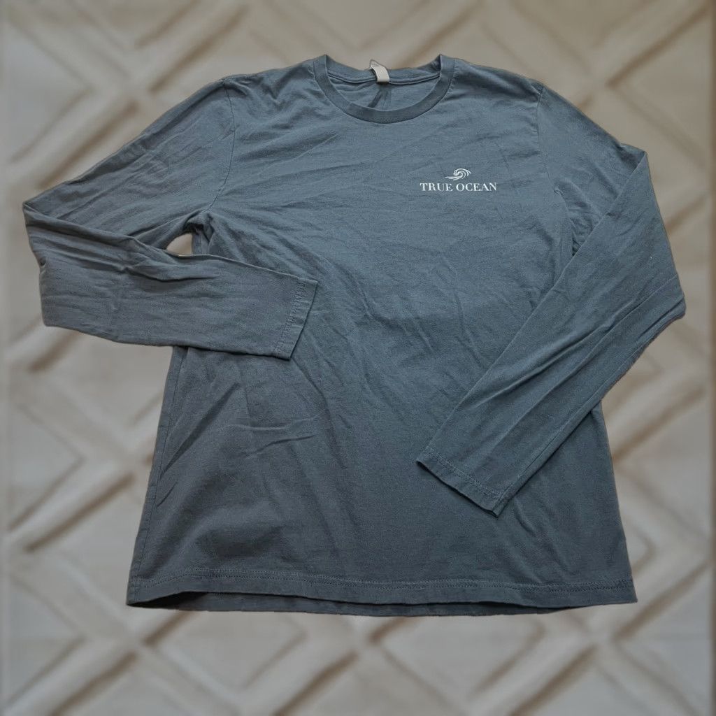 Next Level Next Level Shirt Adult Medium Blue Long Sleeve Cotton The Ocean Find Your Wave Size US M / EU 48-50 / 2 - 1 Thumbnail