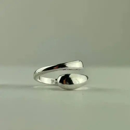 Handmade × Jewelry Spiral Adjustable Sterling Silver Plated Ring Size ONE SIZE - 3 Thumbnail