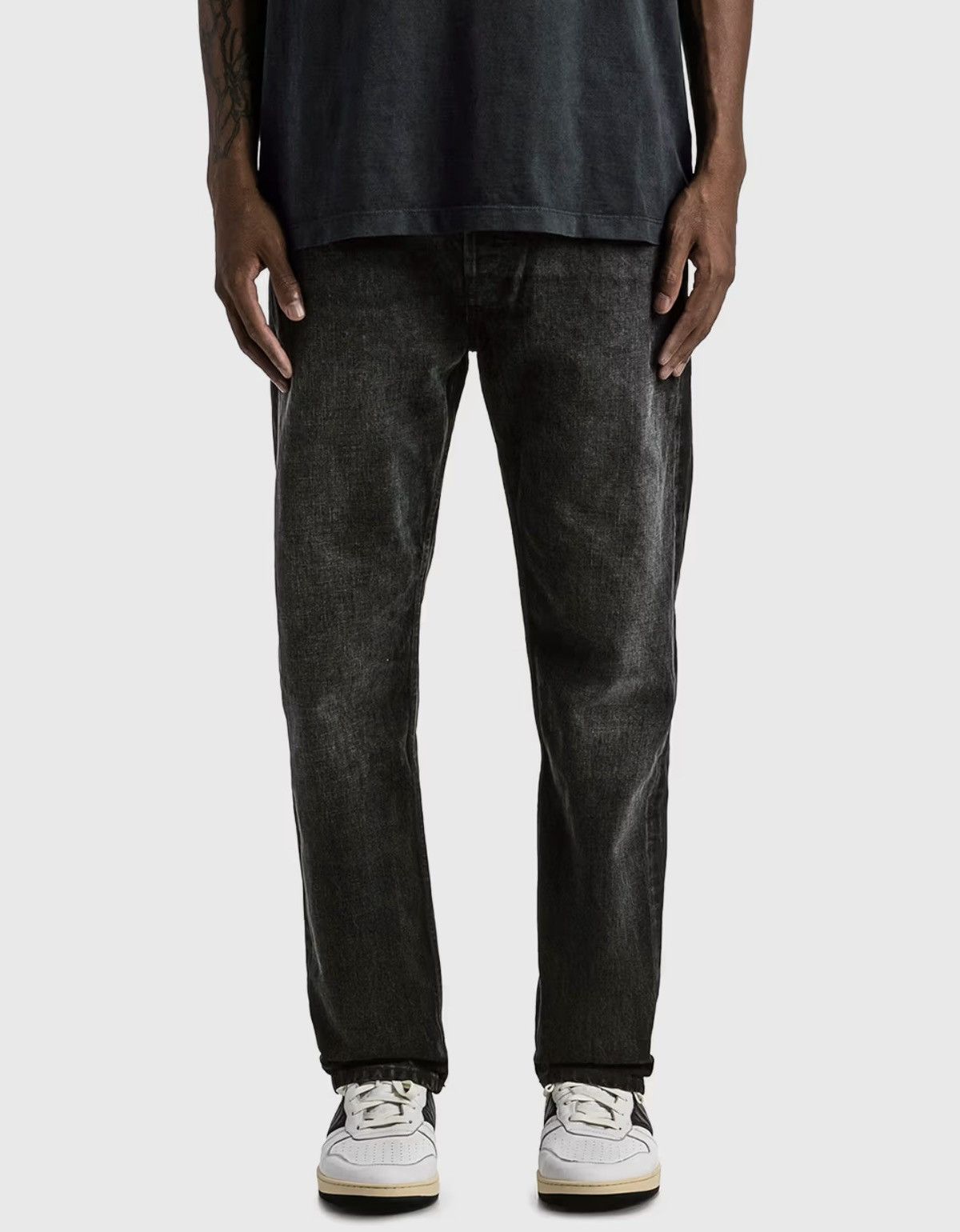 RHUDE Classic Denim Black Jeans Logo Size 34 Pocket Logo