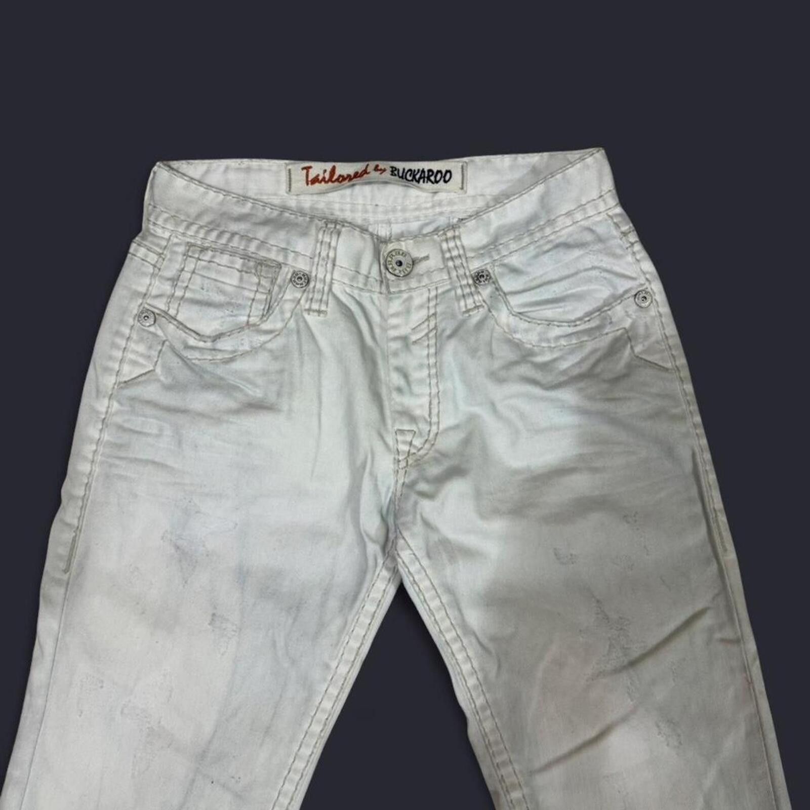 True Religion Buckaroo white denim jeans with light blue dye shade Size 28" / US 6 / IT 42 - 5 Thumbnail