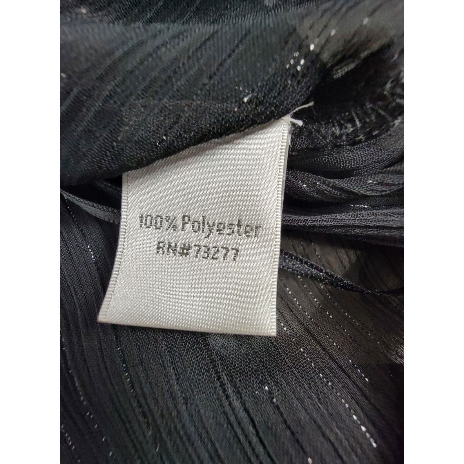 Vintage LC Lauren Conrad Blouse XL Black Metallic Sheer 3/4 Sleeve Side Slits New Womens Size XL / US 12-14 / IT 48-50 - 4 Thumbnail