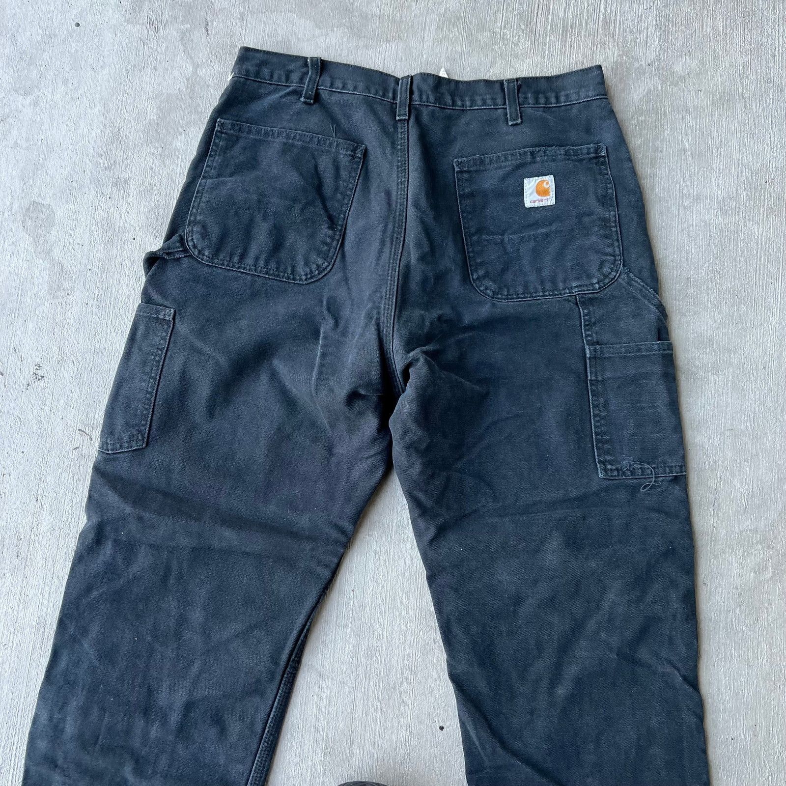 Carhartt × Vintage Carhartt black flannel lined double knee work wear pants Size US 32 / EU 48 - 6 Thumbnail